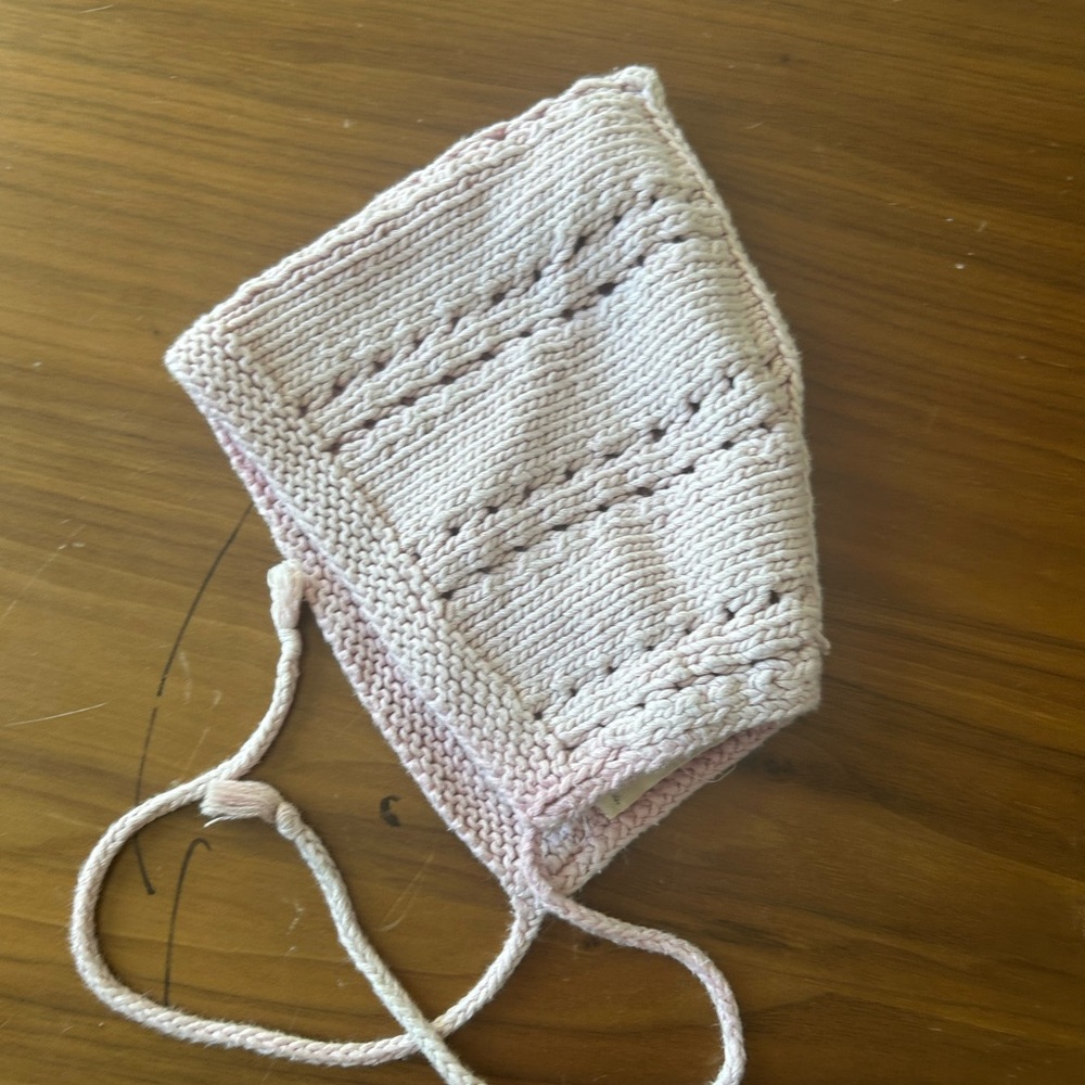 Misha And Puff Light Pink Knit Baby Bonnet
